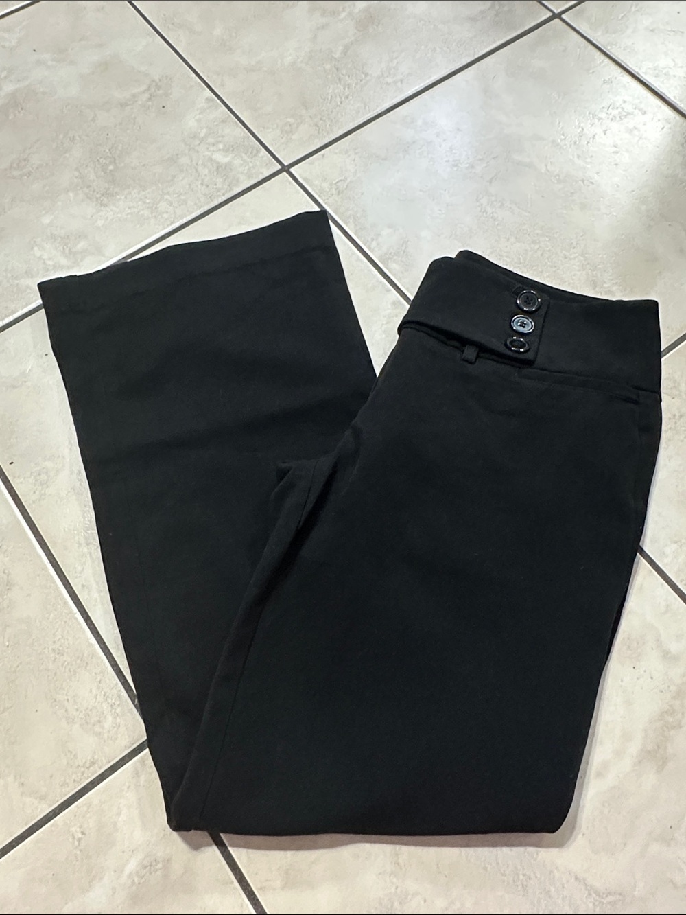 Star City Black Dress Pants with Button Waist Detail